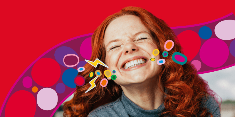 Girl smiling showing off teeth