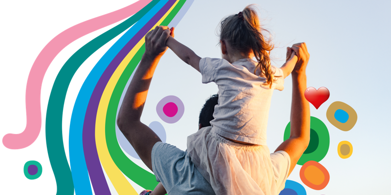 Girl on mans shoulders