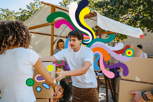 Man volunteering