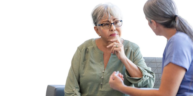 Person talking to mental health professional