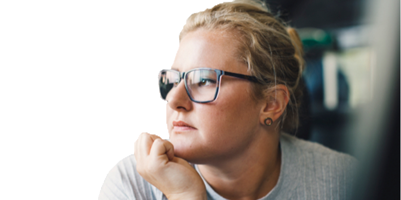 Young person deep in thought