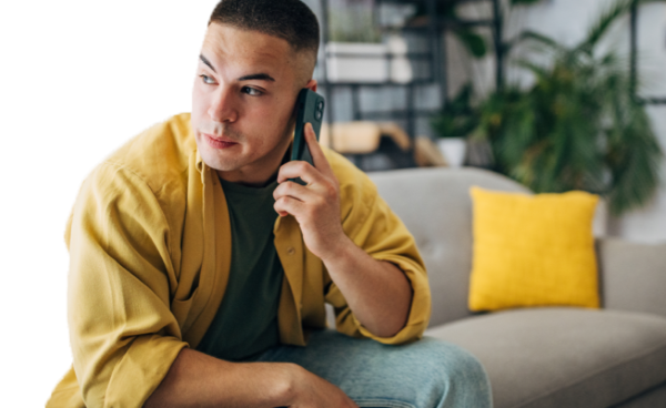 Person talking on the phone