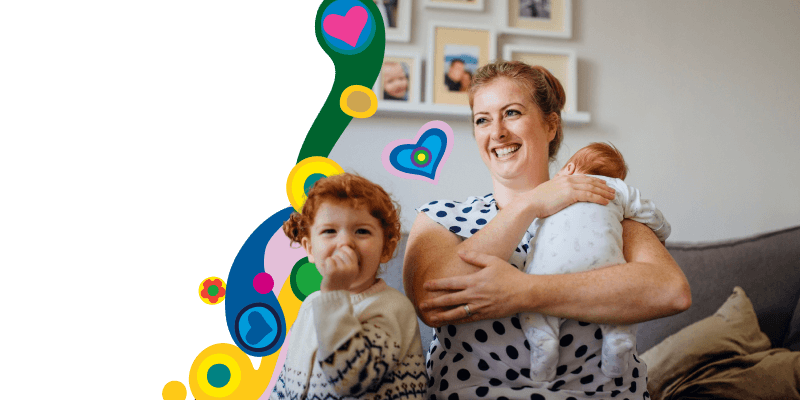 Medibank Life Insurance - mon and family sitting on the couch