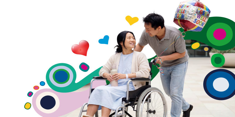 Person in recovery hugging their family member