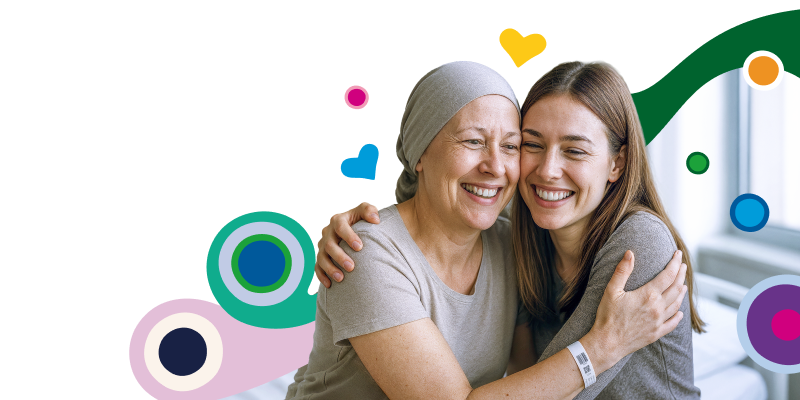 Person in recovery hugging their family member