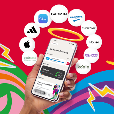 My Medibank app screen surrounded by Live Better rewards partners