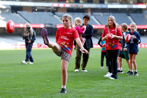 During a Medibank AFL media opportunity at Marvel Stadium on August 13, 2024 in Melbourne, Australia.