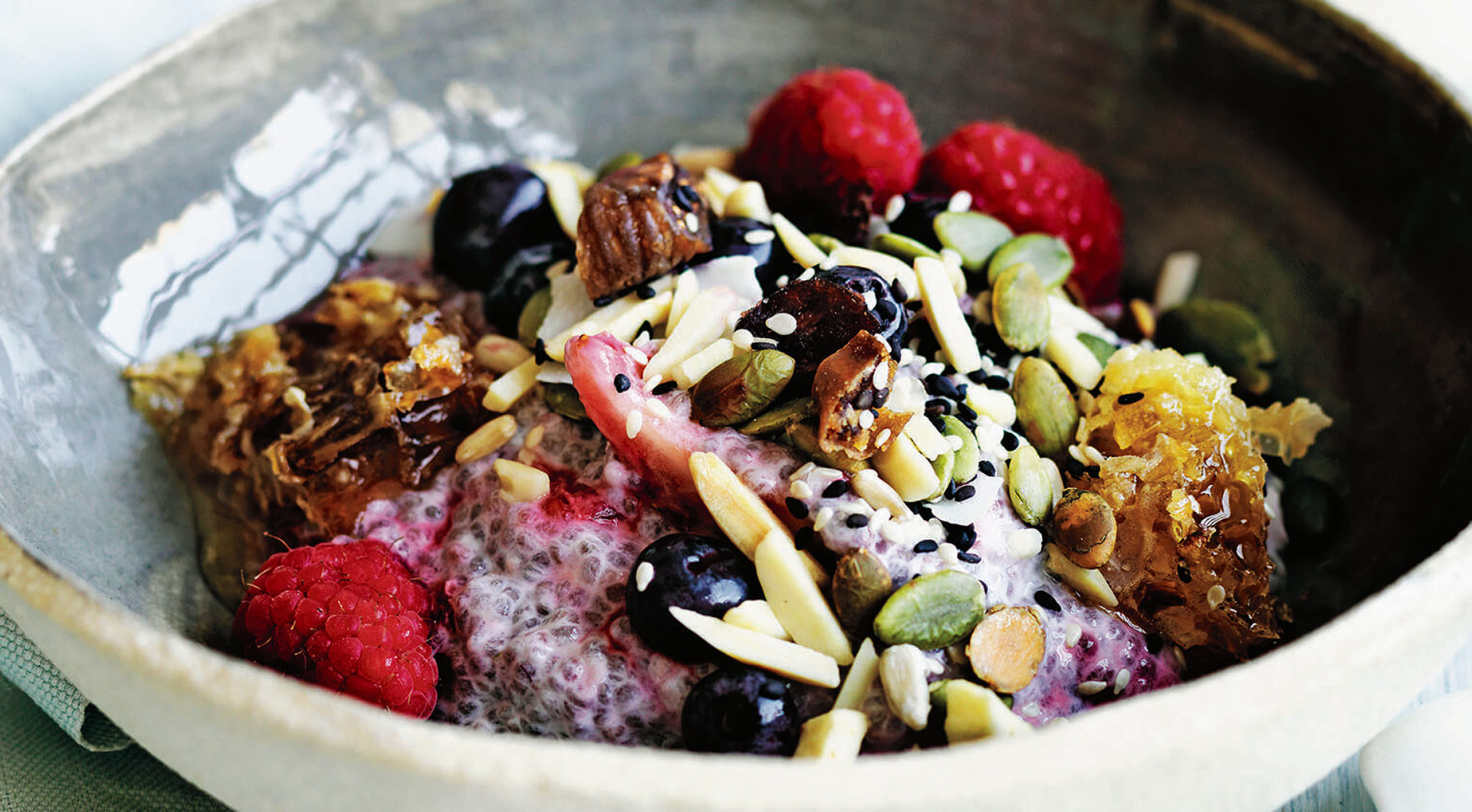 Chia pudding with coconut and yoghurt