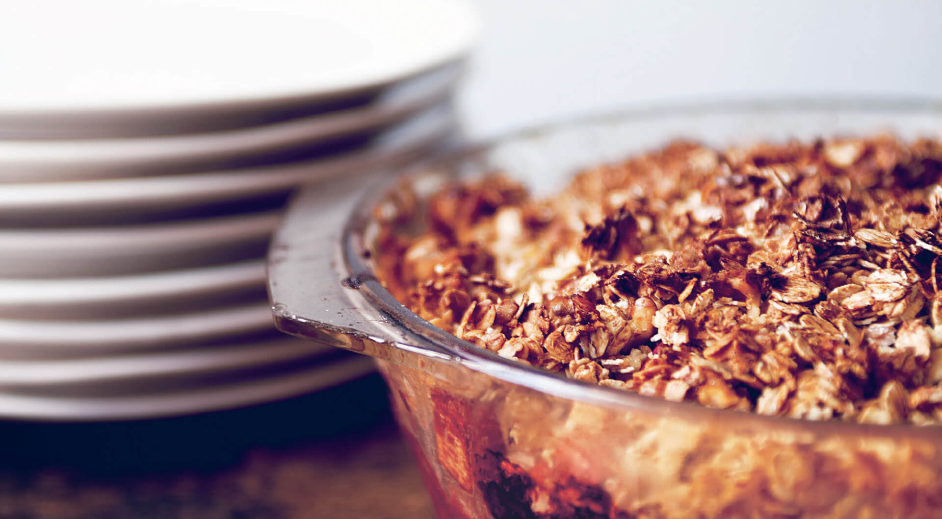Pear, apple and blackberry crumble
