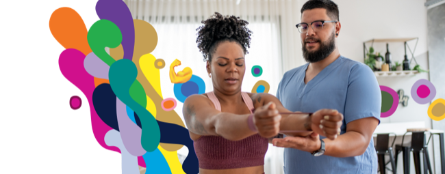 Couple excercising together