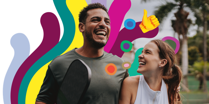 Guy and girl laughing