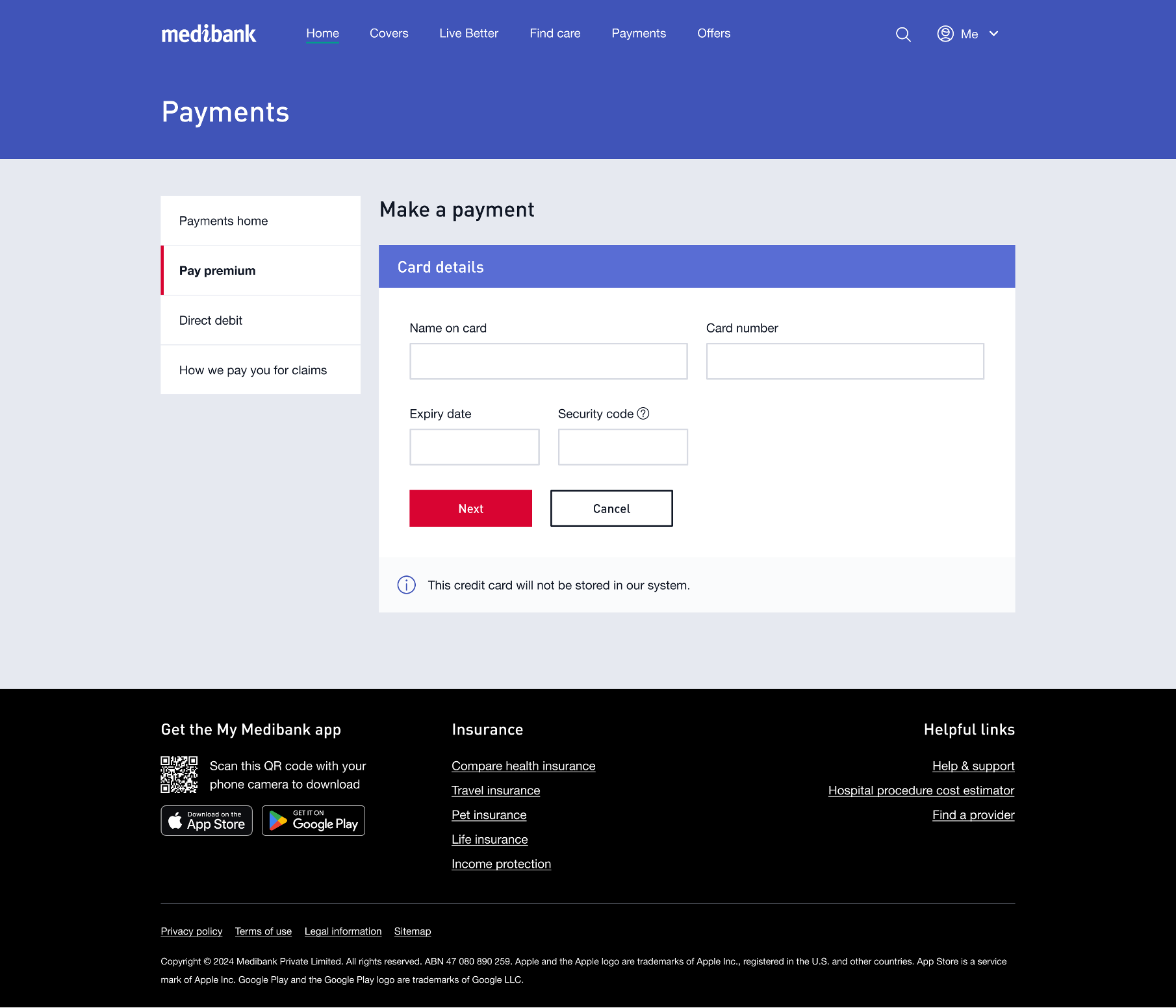 Setting up direct debit with your bank account in My Medibank online