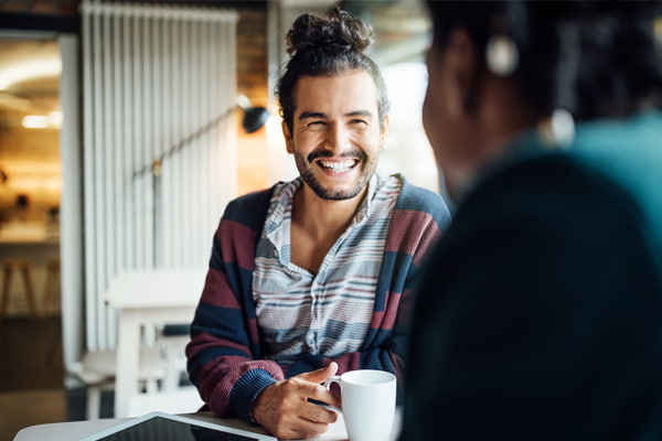 Man having coffee