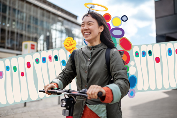 Girl on a scooter