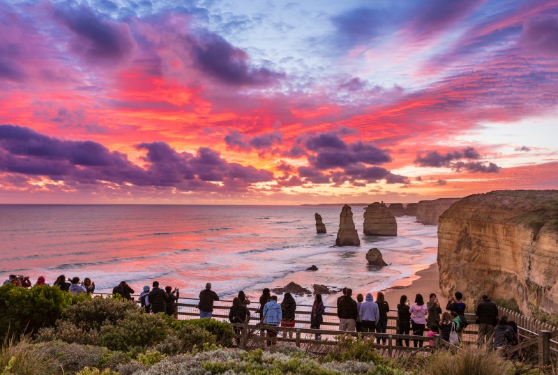 Sunset over the Twelve Apostles in Victoria